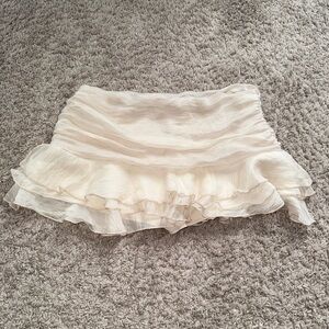 Cream Bubble Mini Skirt Resort Wear